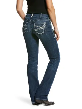 Ariat 10024300 Womens REAL Mid Rise Stretch Ivy Straight Leg Jeans Dark Wash