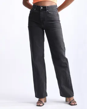 ASH BLACK WIDE LEG JEANS