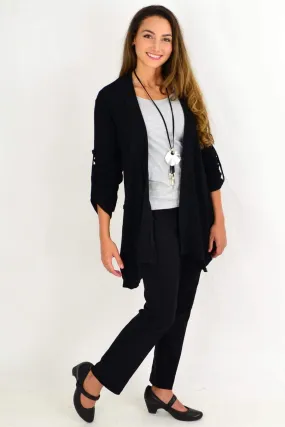 Black Textured Cardigan