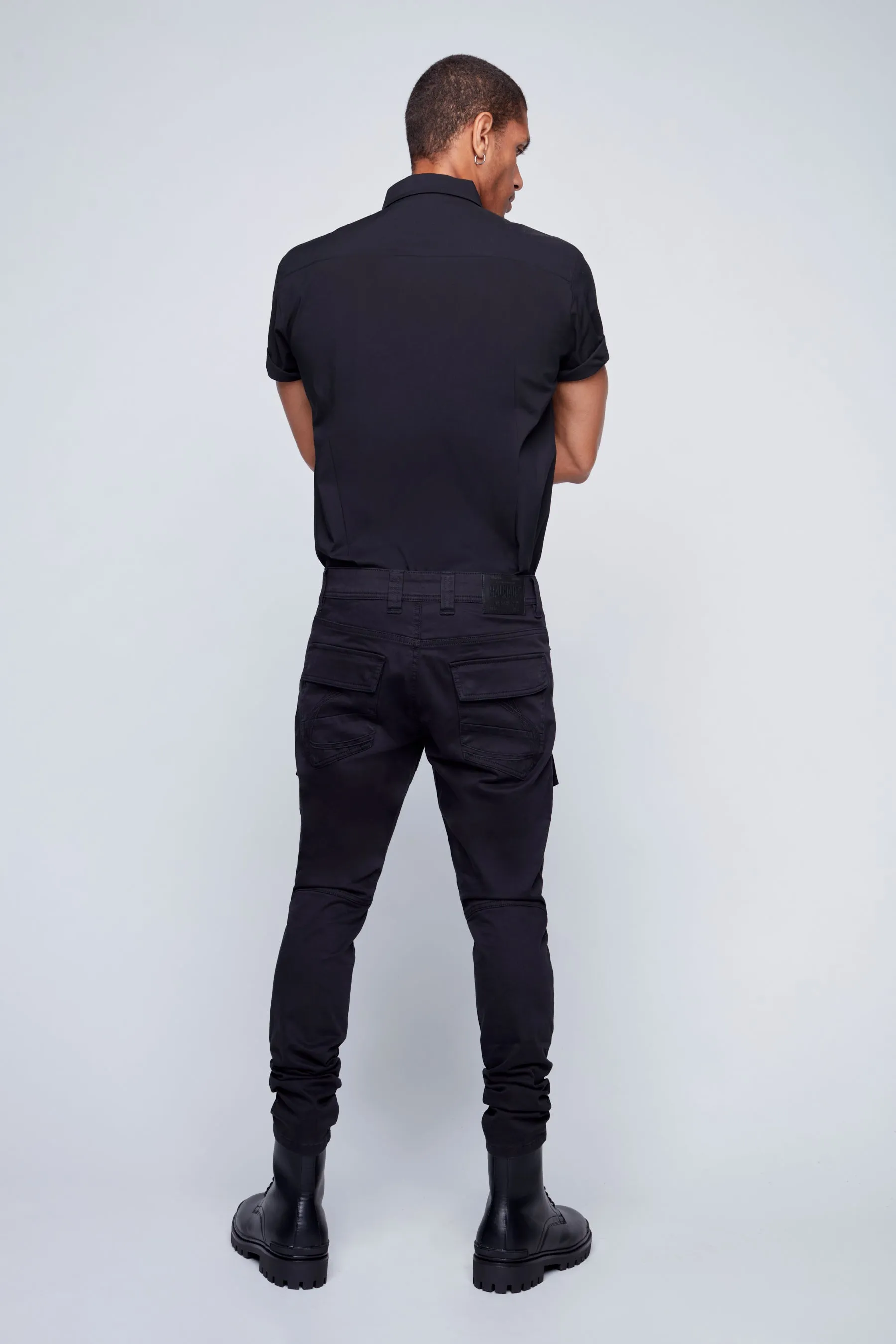 DELUXE Straight Fit Cargo Jeans - BLACK