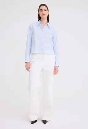 Elio Cotton Shirt - Dash Blue Stripe