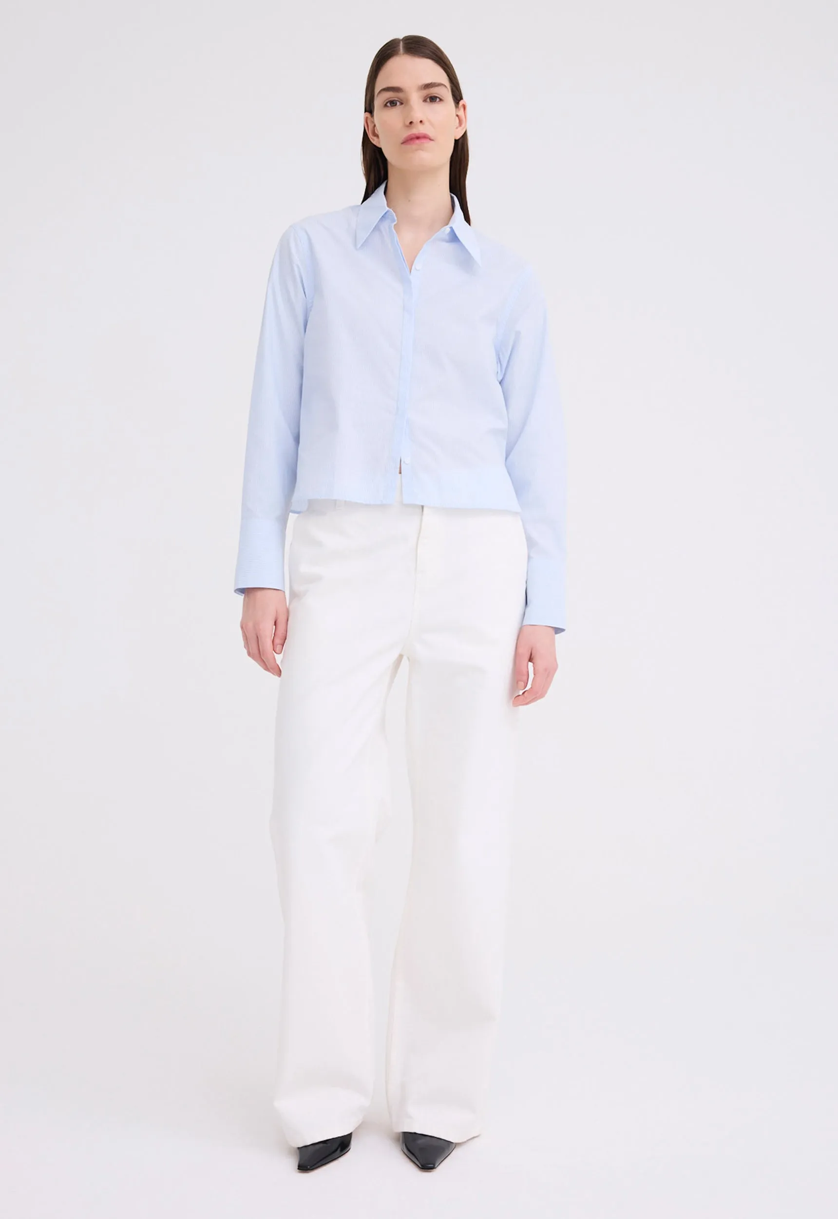 Elio Cotton Shirt - Dash Blue Stripe