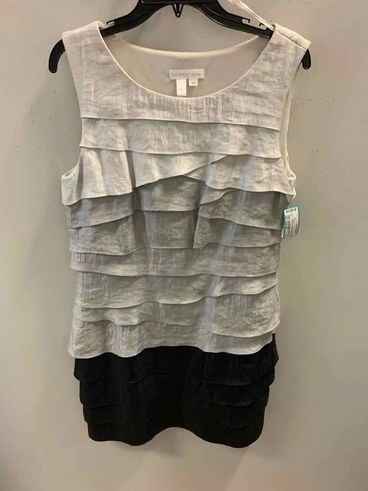 LONDON TIMES Dresses and Skirts Size 14 GRAY/BLK/WHT Dress