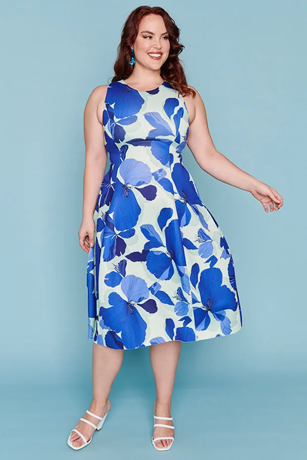 Lucca Blue Hibiscus Party Dress