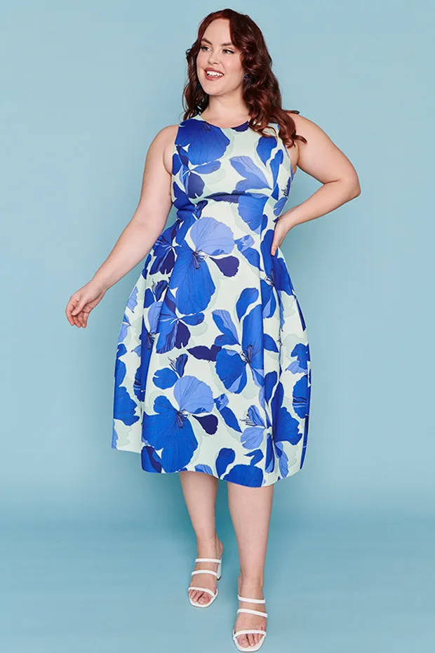 Lucca Blue Hibiscus Party Dress