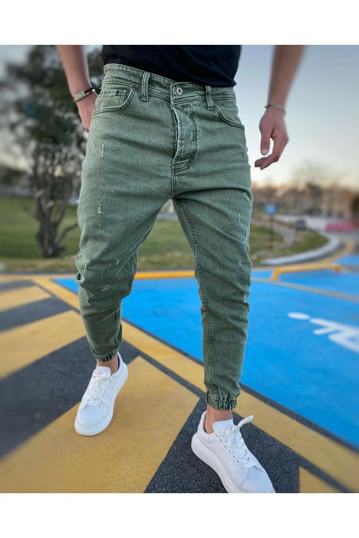 Sneakerjeans Khaki Jogger Jeans NS20